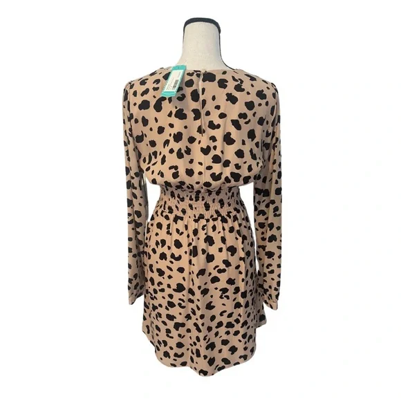 NWT Nine Britton Brynlee Pleat Waist Leopard Print Dress - size medium - Picture 5 of 8